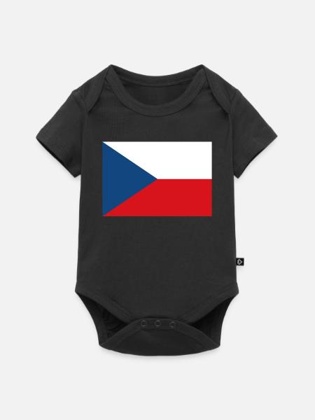Tschechien Flagge - Baby Premium Kurzarmbody - Schwarz