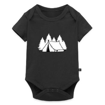 Zelt Zelten Camping - Baby Premium Kurzarmbody - Schwarz - Vorne