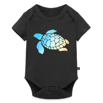 Sea Turtle Watercolor Blue - Baby Premium short-sleeve bodysuit - black - Front