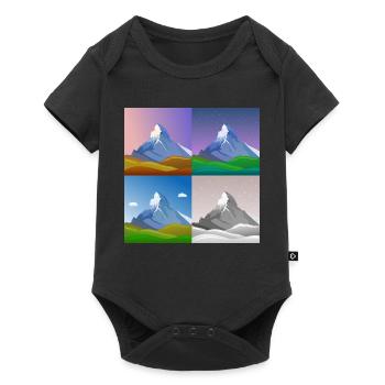 Montagnes colorées, Cervin, Suisse, Alpes, Alpes - Body à manches courtes Premium Bébé - noir - Devant