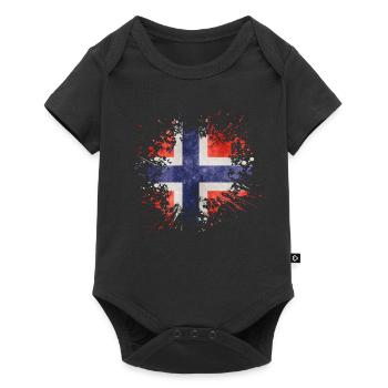 Norway Flag Splash Norway Design - Baby Premium short-sleeve bodysuit - black - Front