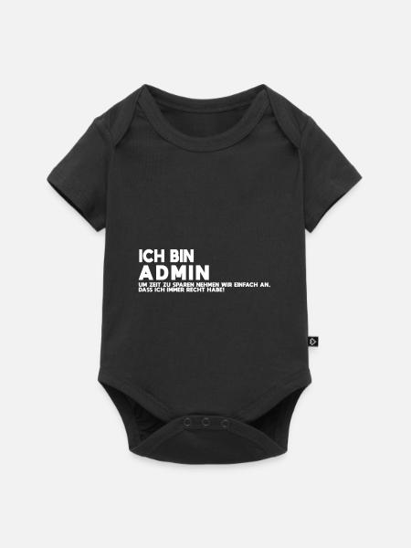 Ich bin Admin Tech Humor Shirt - Baby Premium Kurzarmbody - Schwarz