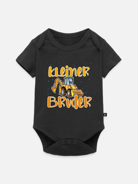 Kleiner Bruder Bagger - Baby Premium Kurzarmbody - Schwarz