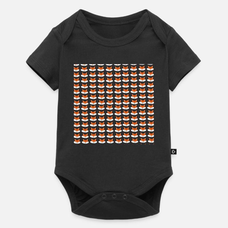 Fox head pattern, children's pattern - Baby Premium short-sleeve bodysuit - black
