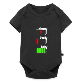Maman, Papa Bébé Batterie Les Parents Adorent la Famille Ge - Body à manches courtes Premium Bébé - noir - Devant