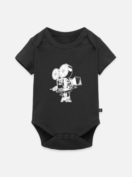 Retro Videokamera - Baby Premium Kurzarmbody - Schwarz