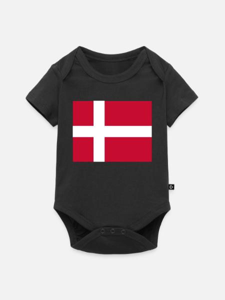 Dänemark Flagge - Baby Premium Kurzarmbody - Schwarz