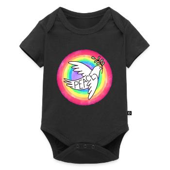 Peace Dove - Baby Premium Kurzarmbody - Schwarz - Vorne