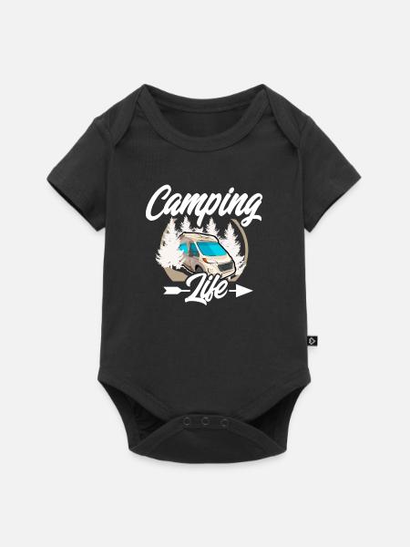 Camping Life - Baby Premium Kurzarmbody - Schwarz