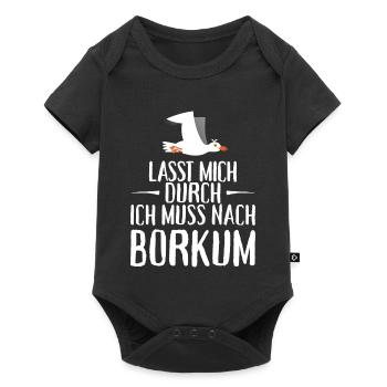 Lasst mich durch ich muss nach Borkum Möwe - Baby Premium Kurzarmbody - Schwarz - Vorne