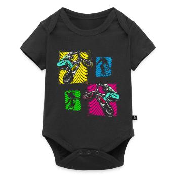 Vélo BMX | Vélo BMX | BMX coloré | Idée cadeau - Body à manches courtes Premium Bébé - noir - Devant