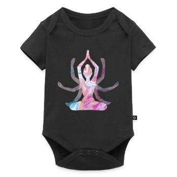 Spirituelles Yoga-Mädchen - Baby Premium Kurzarmbody - Schwarz - Vorne