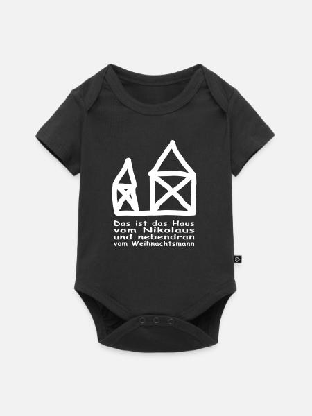 Das ist das Haus vom Nikolaus und nebendran - Baby Premium Kurzarmbody - Schwarz