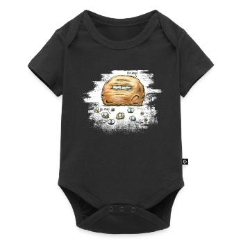 µ-mel - Baby Premium Kurzarmbody - Schwarz - Vorne