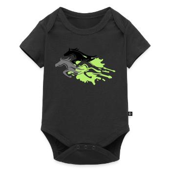 horses - stallion - mare - foal - Baby Premium short-sleeve bodysuit - black - Front