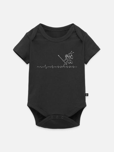 Herzschlag-Krieger-Sprint - Baby Premium Kurzarmbody - Schwarz