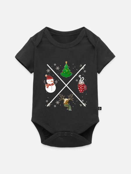 Weihnachts X - Baby Premium Kurzarmbody - Schwarz