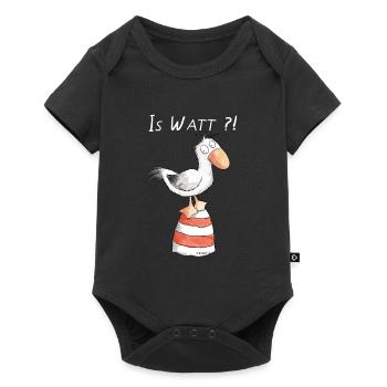 Is Watt Möwe I Nordsee Urlaub Geschenk - Baby Premium Kurzarmbody - Schwarz - Vorne