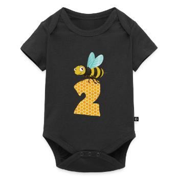 Honey Bee Number Two 2nd Birthday - Baby Premium short-sleeve bodysuit - black - Front