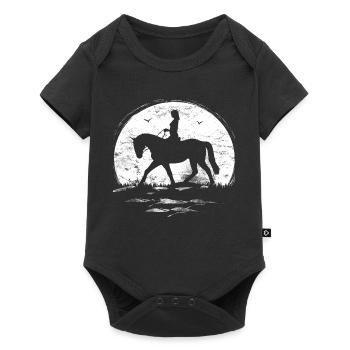 Sun - moon - riding - rider - horse - summer - Baby Premium short-sleeve bodysuit - black - Front