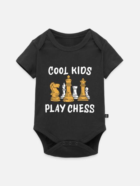 Schach Schachfiguren Spruch - Baby Premium Kurzarmbody - Schwarz