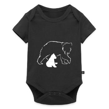Bear and cub silhouette - Baby Premium short-sleeve bodysuit - black - Front