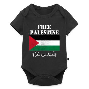 Drapeau de Palestine libre - Body à manches courtes Premium Bébé - noir - Devant