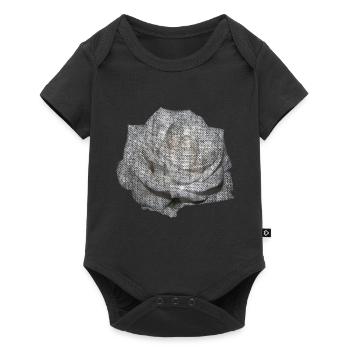 FLEUR Rose Blanche - Body à manches courtes Premium Bébé - noir - Devant