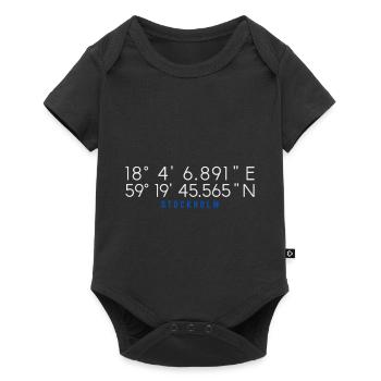 Coordonnées GPS Stockholm Suède - Body à manches courtes Premium Bébé - noir - Devant