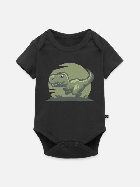 Dinosaurier T-Rex - Baby Premium Kurzarmbody - Schwarz