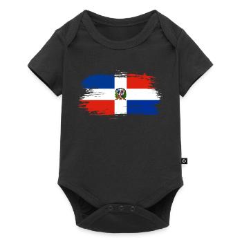 Dominican Republic flag flag - Baby Premium short-sleeve bodysuit - black - Front