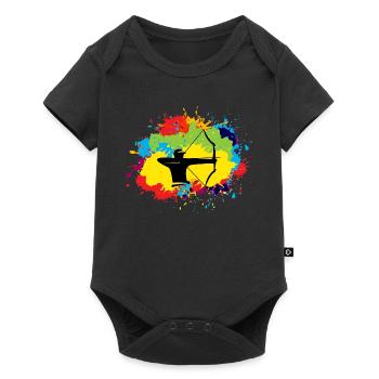 Tir à l’arc drôles dictons Bow Arrow Archer Cadeau - Body à manches courtes Premium Bébé - noir - Devant