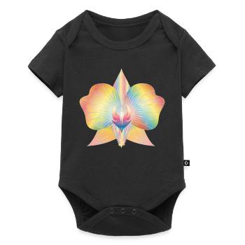 colorful shimmering abstract orchid swell - Baby Premium short-sleeve bodysuit - black - Front