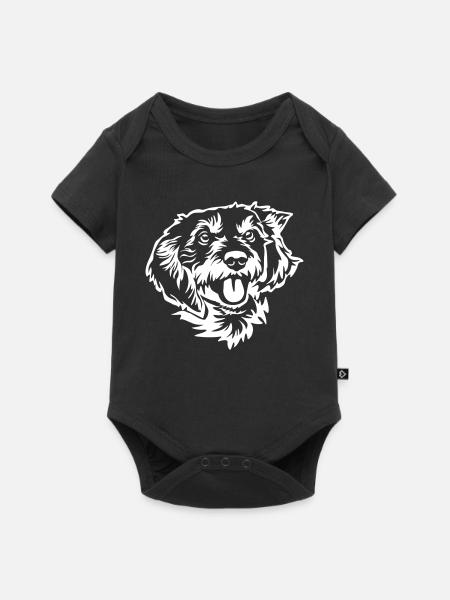 Dackel Kopf "Black Edition" - Baby Premium Kurzarmbody - Schwarz
