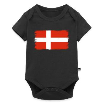 Danemark Drapeau Coups de pinceau Copenhague Look used - Body à manches courtes Premium Bébé - noir - Devant