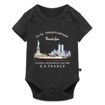 FRANCE PAQUEBOT NEW YORK - Body à manches courtes Premium Bébé - noir - Devant