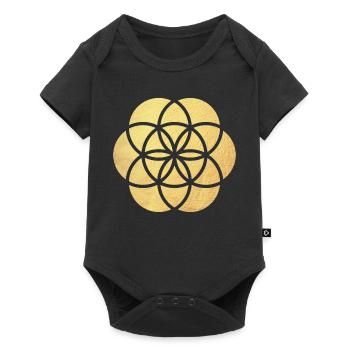 Fleur de Yoga d’Or od Life Fleur de Vie namaste - Body à manches courtes Premium Bébé - noir - Devant