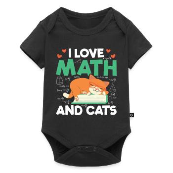 J'aime les mathématiques et les chats Mathématiques Formule d'amant de chat - Body à manches courtes Premium Bébé - noir - Devant
