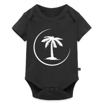 palm palm tree summer beach symbol Logo icon - Baby Premium short-sleeve bodysuit - black - Front