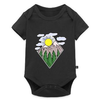 Berge Wandern Wanderer - Baby Premium Kurzarmbody - Schwarz - Vorne