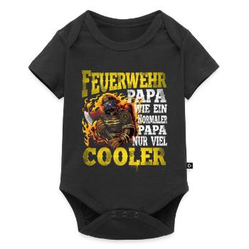 Feuerwehr Papa - Baby Premium Kurzarmbody - Schwarz - Vorne