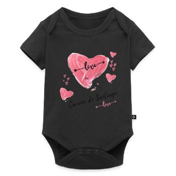 Cœur sur le chemin de Saint-Jacques-de-Compostelle - Body à manches courtes Premium Bébé - noir - Devant