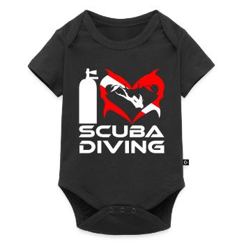 I Love Scuba Diving with Sharks Girl Edition - Baby Premium short-sleeve bodysuit - black - Front