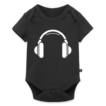 Earphones Headphones Music Music Icon Icon - Baby Premium short-sleeve bodysuit - black - Front