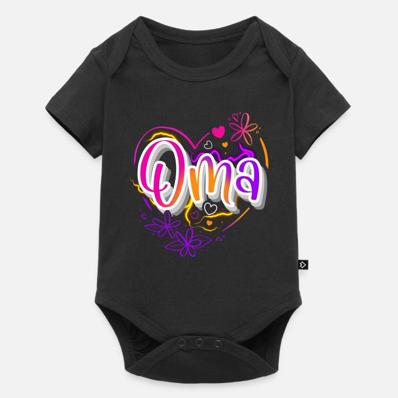 Oma - Baby Premium Kurzarmbody - Schwarz