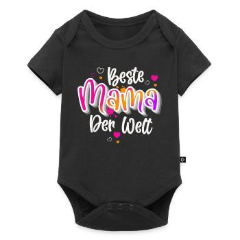 Beste Mama Der Welt - Baby Premium Kurzarmbody - Schwarz - Vorne