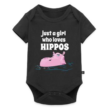 Hippo Hippo Lovers - Baby Premium short-sleeve bodysuit - black - Front