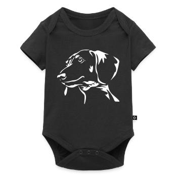Tête de teckel « Black Edition - Body à manches courtes Premium Bébé - noir - Devant