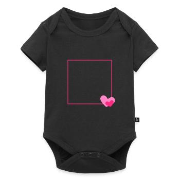 Heart Frame Ornament Line Customizable - Baby Premium short-sleeve bodysuit - black - Front