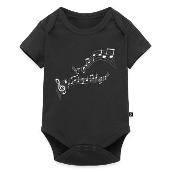 Flowing note melody - Baby Premium short-sleeve bodysuit - black - Front